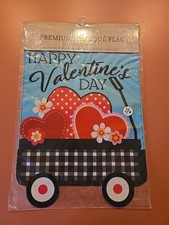 Valentine's Day Heart Garden Flag - 12.5x18'' Double-Sided Print Outdoor Decor