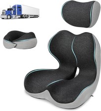 Truck Driver Seat Cushion Set Memory Foam Lower Back Sciatica Relief Pad
