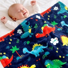 Toddler Blankets for Boys and Girls, Dinosaurs Blanket for Baby Shower Birthday