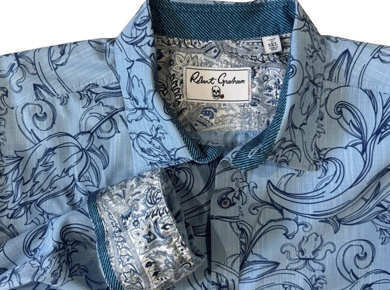 Robert Graham Shirt Mens 3XL Multicolor Modern Artist Print Long Sleeve Cotton
