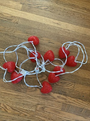 Decorative String Of 10 Heart Shaped Shatterproof Lights