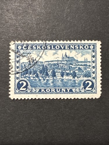 1927 Czechoslovakia 2 Koruna Prague Charles Bridge Collection Used Stamp