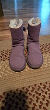 Koolaburra by UGG Victoria Purple Suede Bow Boots Girls Size 2