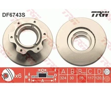 2 pieces brake disc TRW DF6743S for Mercedes-Benz Vario bus