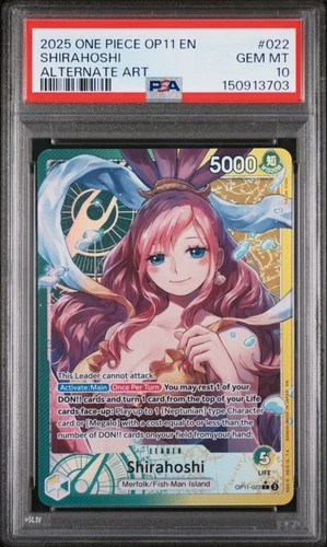 One Piece - A Fist of Divine Speed - Shirahoshi Alt Art Leader OP11-022 PSA 10