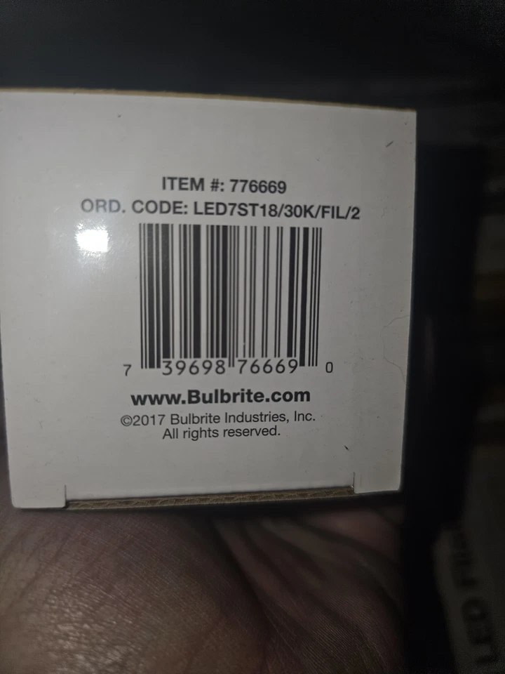 Bulbrite 776669 LED Filament Dimmable Light Bulb, 3000K, E26 Medium Base Sti8 - Image 4 of 4