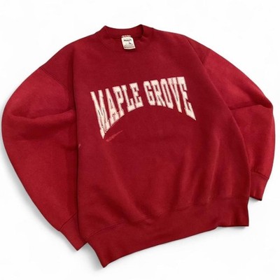Vintage 80s Maple Grove Fruit of the Loom Classic Long Sleeve Crewneck L