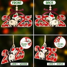 Heartwarming Two-Layer Dog Ornament 2025 - Perfect Christmas D cor Gift