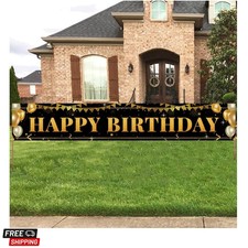 Black Gold Birthday Banner for Happy 1st to 100th - Boys, Girls, Men Women ...