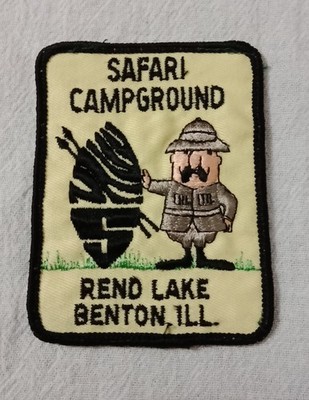 SAFARI CAMPGROUND REND LAKE BENTON ILLINOIS EMBROIDERED PATCH UNUSED