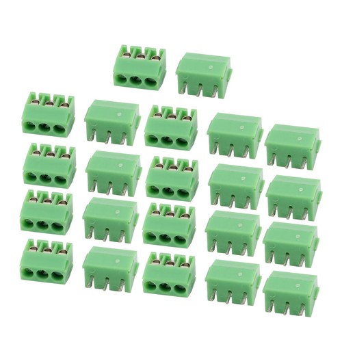 Lot De 20 Borniers PCB ZB350 3P 10A 300V Pas 3.5mm – Uxcell (vert)