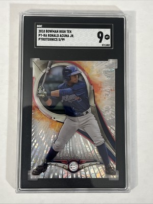 Ronald Acuna Jr. 2018 Bowman High TEK PyroTEKnics Rookie /99 SGC 9