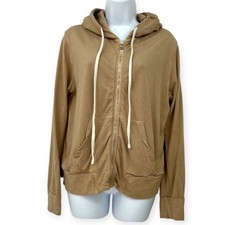 SUNDRY XS Hooded Full Zip Sweatshirt Hoodie Jacket Camel Color Anthroplogie
