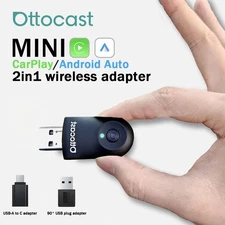 2025 Ottocast Mini Wireless Carplay+Android Auto Adapter 5G w/One-Click Button