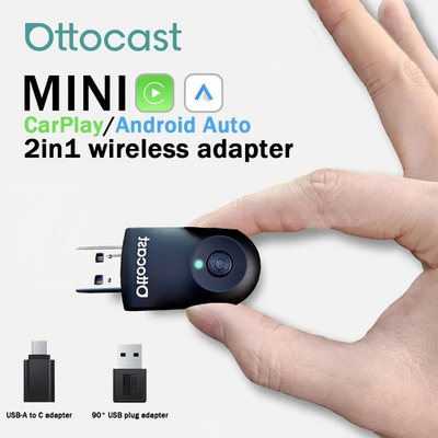 #ad 2025 Ottocast Mini Wireless CarplayAndroid Auto Adapter 5G w One Click Button $35.99