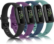 Fitbit Inspire 3 Bands 4 Pack Silicone Adjustable Replacement Straps for Men