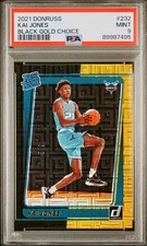 2021-22 Donruss Kai Jones Rated Rookie Black Gold Choice Prizm RC /8 #232 PSA 9
