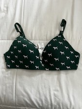 Victoria’s Secret PINK Green Dog Print Wear Everywhere Super Push Up Bra 36B VS