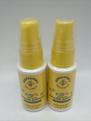#ad 2 Beekeepers Naturals Kid#x27;s Propolis Immune Support Daily Throat Spray Exp 07 28 $8.70