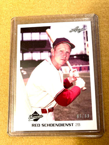 RED SCHOENDIENST 2012 LEAF MEMORIES #83/99 Cardinals Great HOF