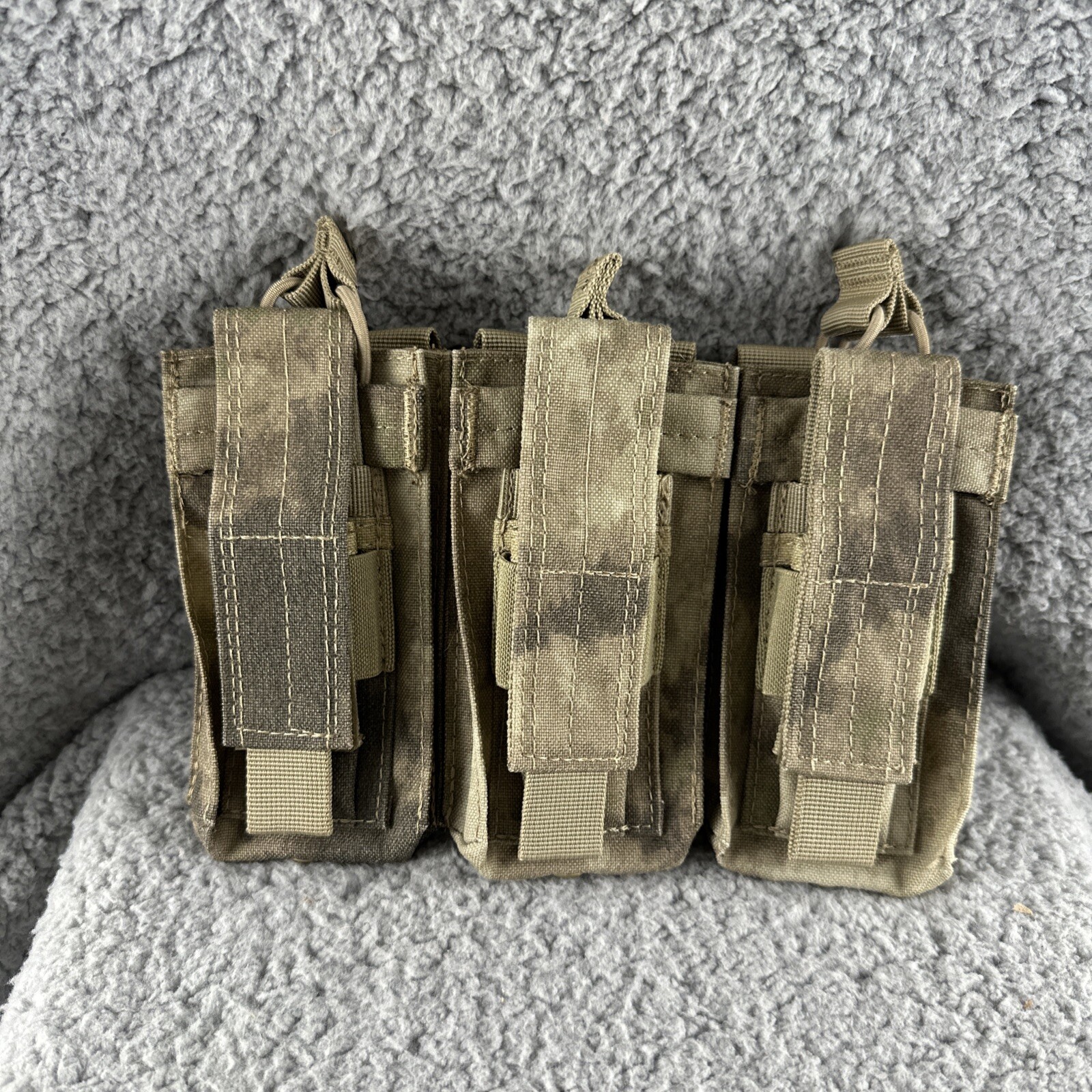 Military Tactical Triple Rifle/Pistol Magazine Pouch Molle Two Layer Mag Pouch