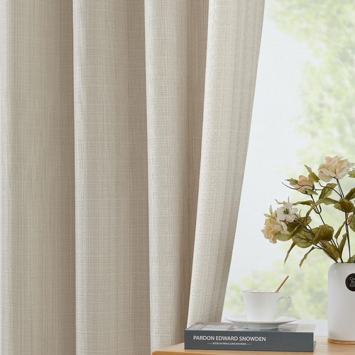 jinchan 100% Blackout Curtains for Bedroom Living Room Linen Blackout Curtain... - Picture 8 of 9