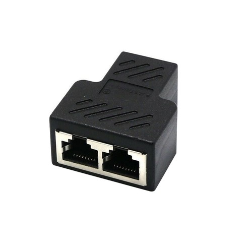 RJ45 Splitter Adapter 1 To 2 Ways Dual Female Port CAT5/6 LAN Ethernet Cable E - Picture 2 of 10