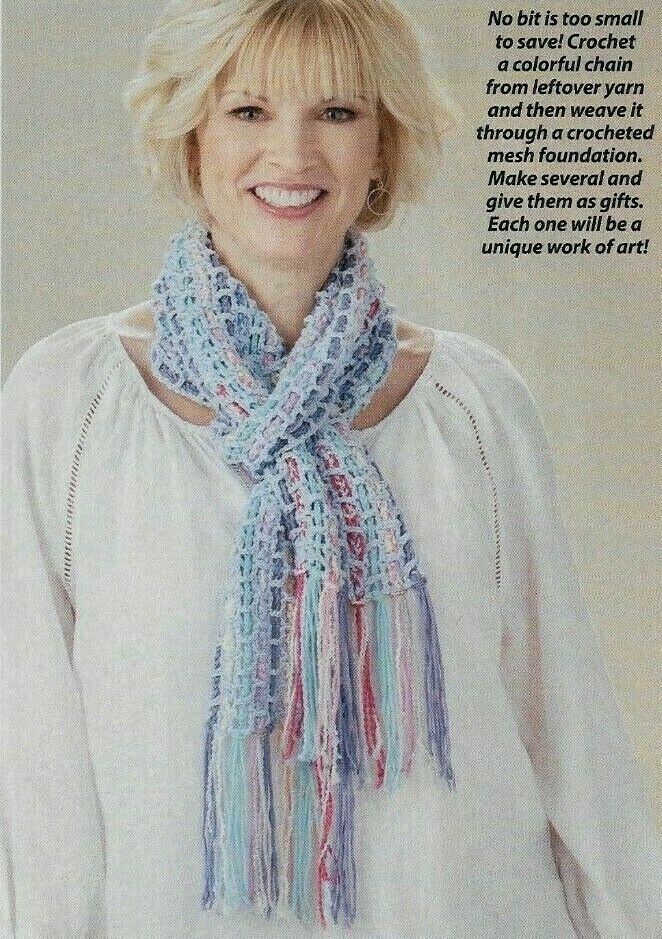 WOVEN SCRAP SCARF WOMEN'S CROCHET PATTERN INSTRUCTIONS – Red Fibra
