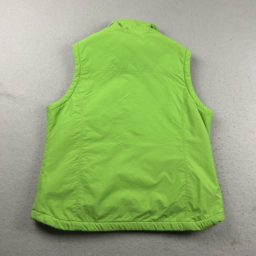 LL Bean Vest Womens Medium Regular Green Nylon Full Zip Pockets Jacket - Picture 3 of 9