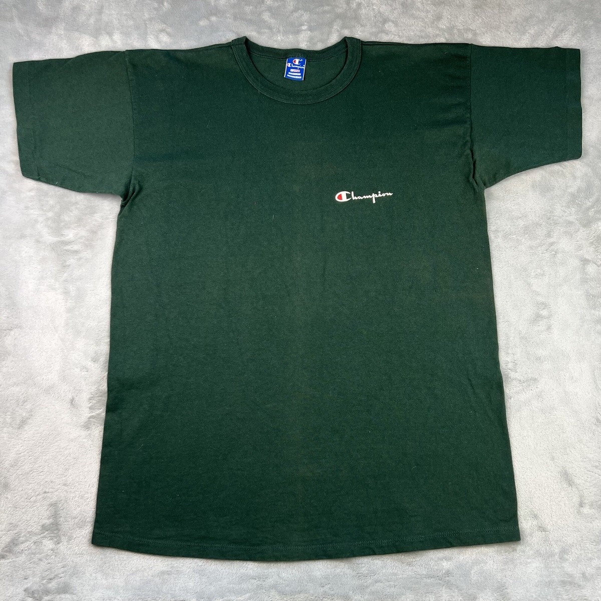 Vintage 90s Champion T Shirt Adult XL Green Essential Faded Vintage 90s Champion T Shirt Adult XL Green Essential Faded
