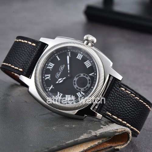 Reloj mecánico para hombre 38 mm plateado sólido acero inoxidable 5 ATM resistencia al agua - Imagen 4 de 28
