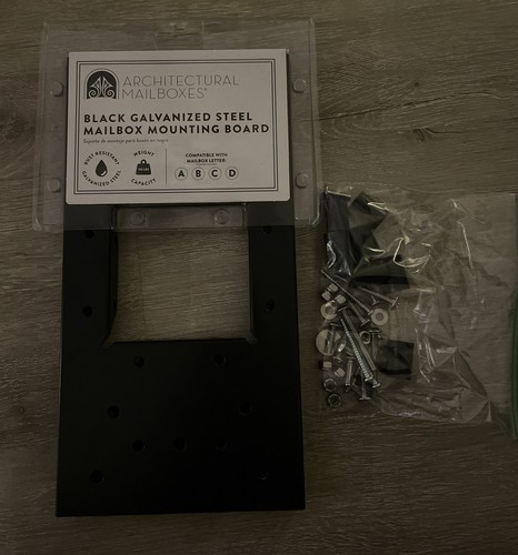 Architectural Mailboxes Black Galvanized Steel Mailbox Mounting Board 4" x 4"