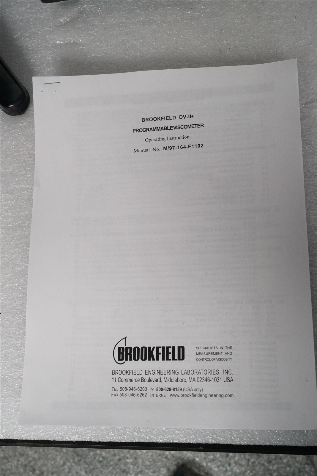 Brookfield LVDVII+ Programmable Viscometer, Stand, Case, Without Spindles