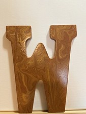 Hand Painted Glittered Wooden Initials Letter W 9  X 7.5  