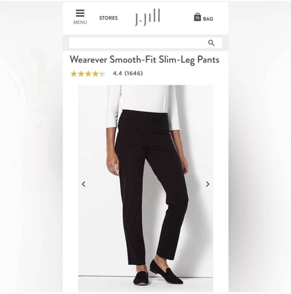 NWOT J.Jill Wearever Smooth-Fit Slim-Leg Black Pants Size 3X