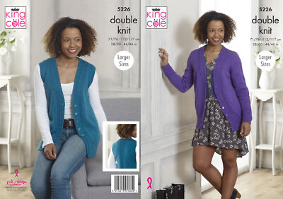King Cole Damen Doppelstrickmuster Damen Zopfmuster Cardigan & Weste 5226
