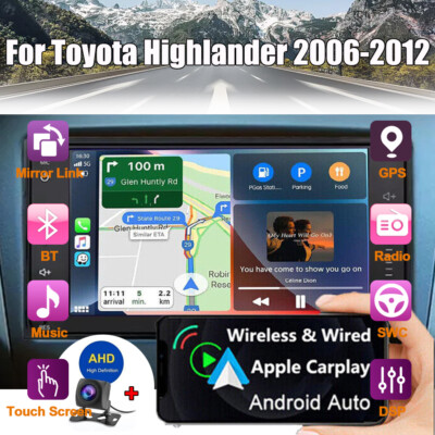 For Toyota Highlander 2006-2012 Android13 Carplay Car Radio GPS Navi Stereo WIFI