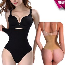 Women Boned High-Waist Trainer Tummy Control Body Shaper Thong Panty Shapewear