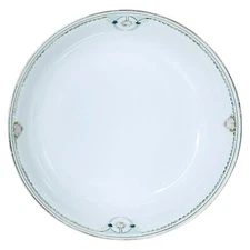 Antique Noritake Morimura N41 Pink Rose Blue Triangles Coupe Soup Bowl MINT