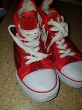 red sequin tennis shoes