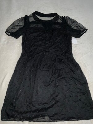 Saint Laurent Paris Tulle Embroidered Cotton Mini Dress