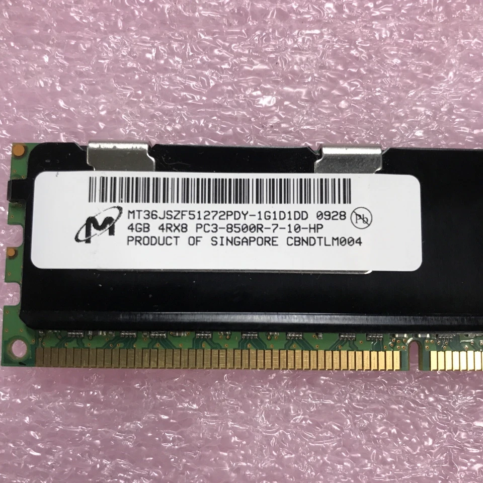 HP 8GB 2x4GB 4Rx8 PC3-8500R-7-10HP Server Ram MT36JSZ51272PDY-1G1D1DD - Image 2 of 4