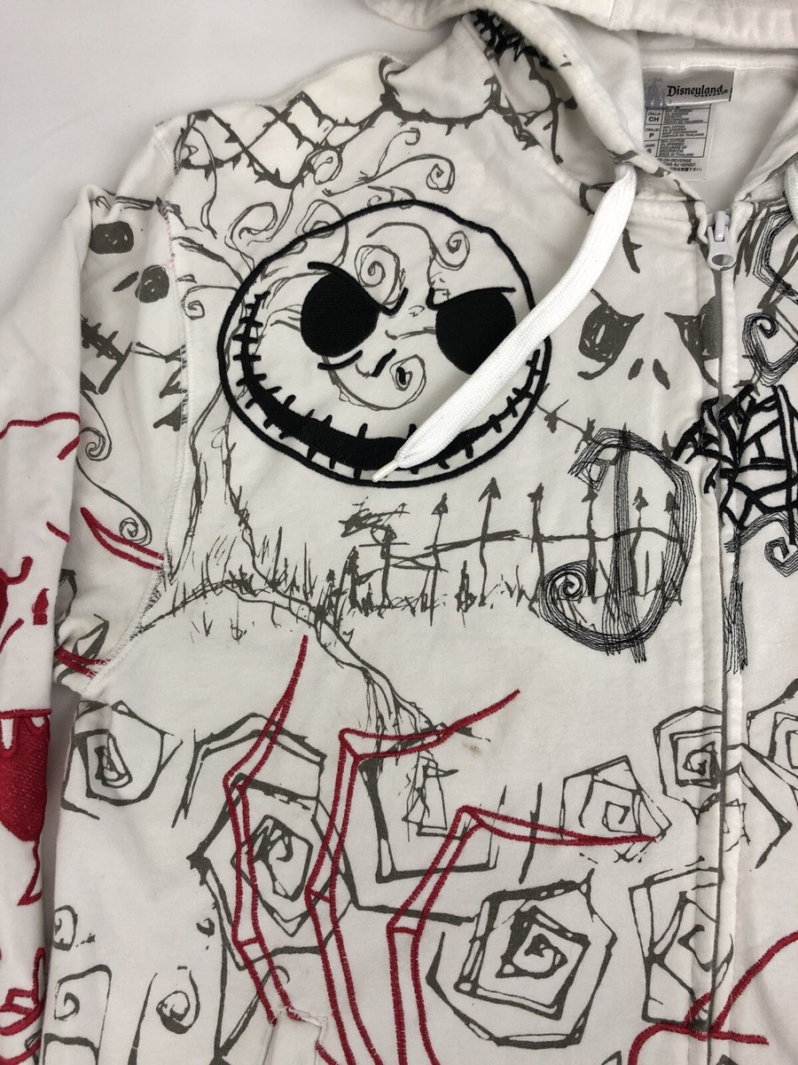 The Nightmare Before Christmas Hoodie Size S White All Over