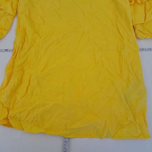 ZARA Basic Collection Dress Medium Yellow Womens Tiered Ruffle Sleeves - Picture 3 of 12