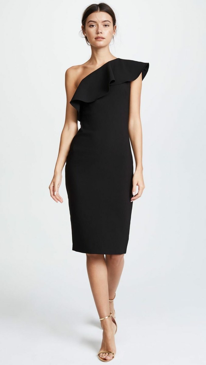 black dress and nude heels Ruffle-Hem Long Prom with Strappy Open Back PromGirl Sophistication meets modern chic in this Maia body shopleea on LTK