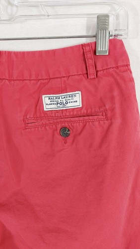 Polo Ralph Lauren Boys Chino Shorts 16 Cotton Coral Flat Front Pockets Zip Fly - Picture 4 of 7
