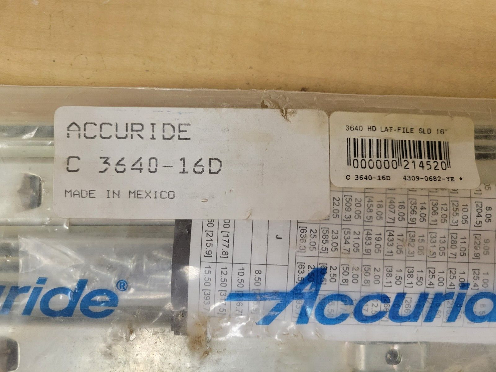 Accuride Drawer Slides 3640, 16 inch Length, Heavy Duty