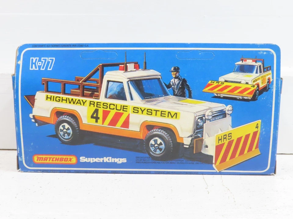 Matchbox K-77 Superkings Highway Rescue Plow Truck Plymouth Trail Duster LN 8878 - Image 2 of 4