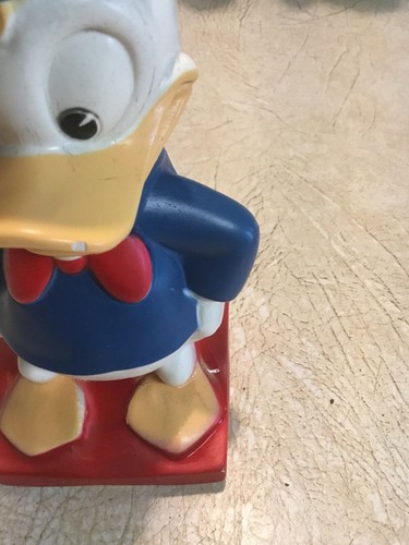 VINTAGE WALT DISNEY DONALD DUCK PLAY PAL KUNSTSTOFF MÜNZBANK MIT STOPPER 1970’er - Bild 4 von 10