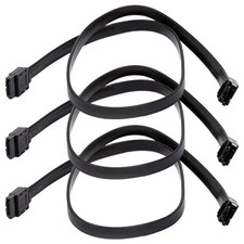 3 Pcs 24" SATA 3.0 III SATA3 SATAiii 6 Gbps HDD Hard Drive Data Cable Cord Black